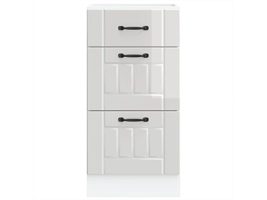 Onderkast "Lucca" Hoogglans Wit Bewerkt Hout