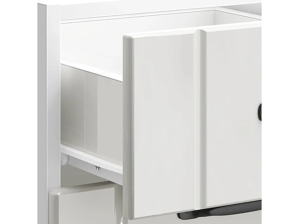 Onderkast "Lucca" Hoogglans Wit Bewerkt Hout