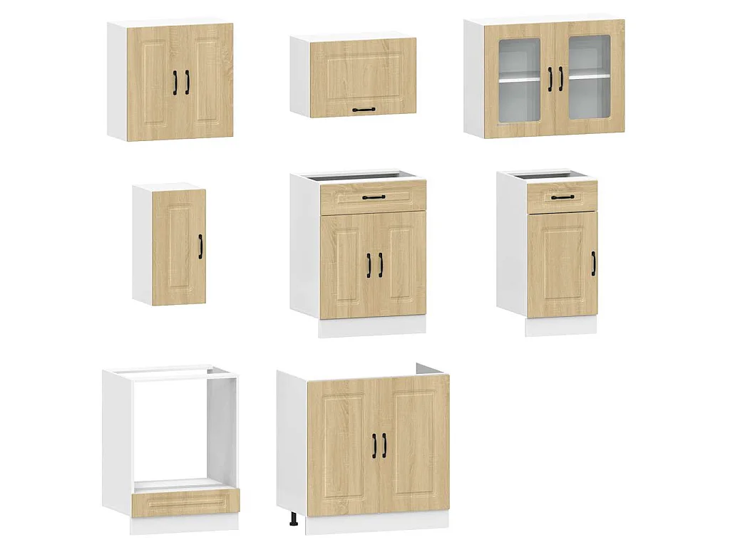 Ensemble d'armoires de cuisine 8 pcs Kalmar bois d'ingénierie