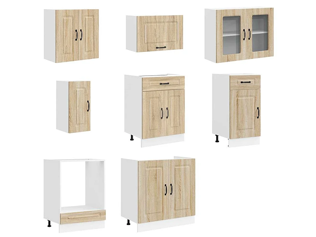 Ensemble d'armoires de cuisine 8 pcs Kalmar bois d'ingénierie
