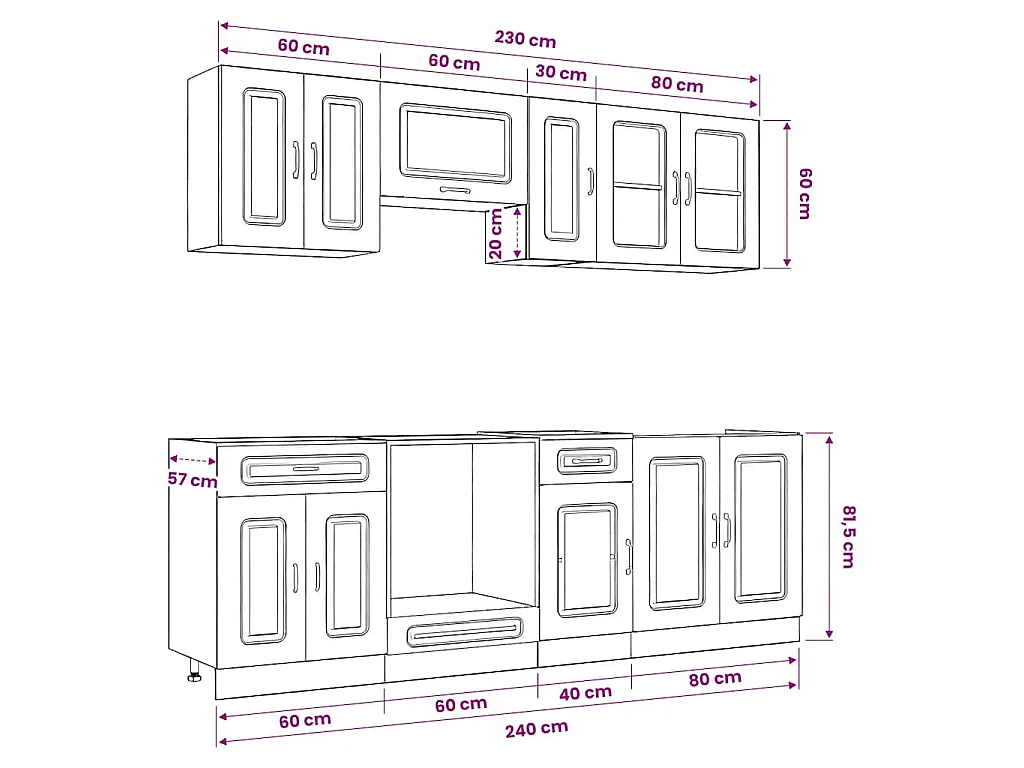 Ensemble d'armoires de cuisine 8 pcs Kalmar bois d'ingénierie
