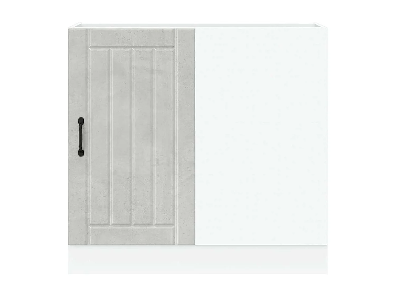 Meuble bas de cuisine Lucca gris béton bois ingénierie