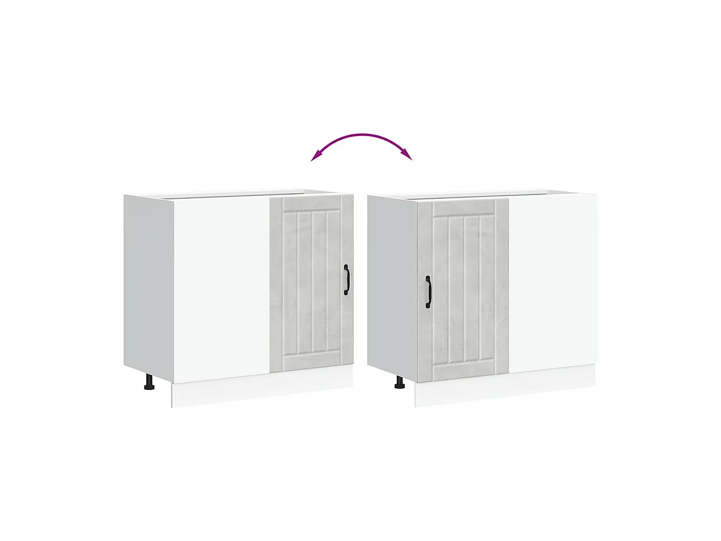 Meuble bas de cuisine Lucca gris béton bois ingénierie