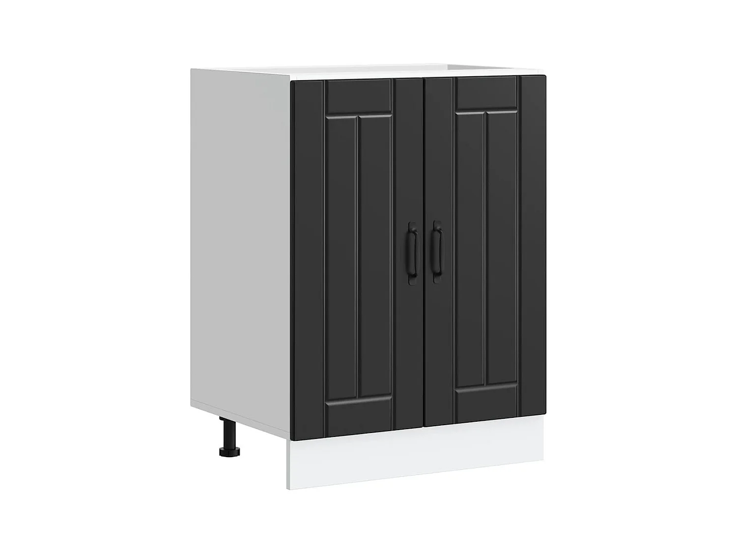 Meuble de base de lavabo Lucca noir bois d'ingénierie