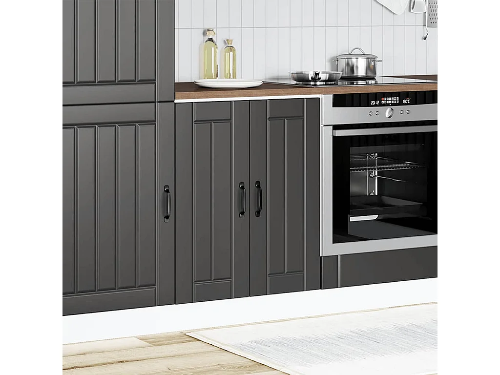 Mobile Base Lavello Lucca Nero in Legno Multistrato