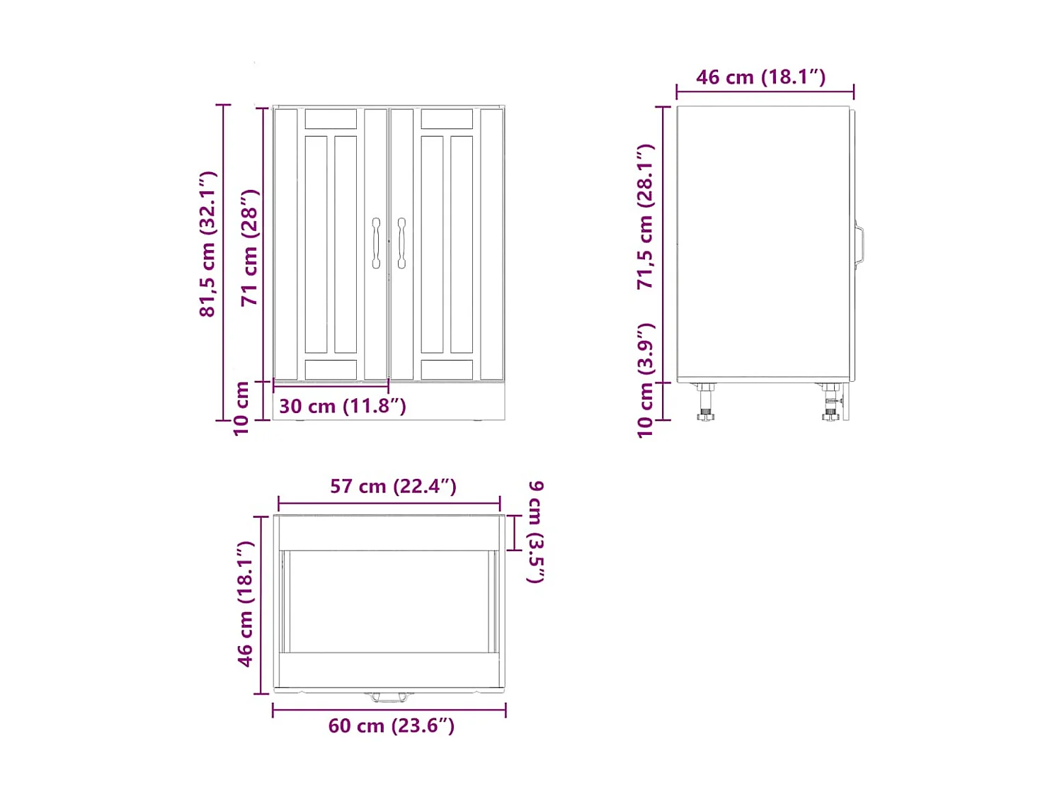 Mobile Base Lavello Lucca Nero in Legno Multistrato