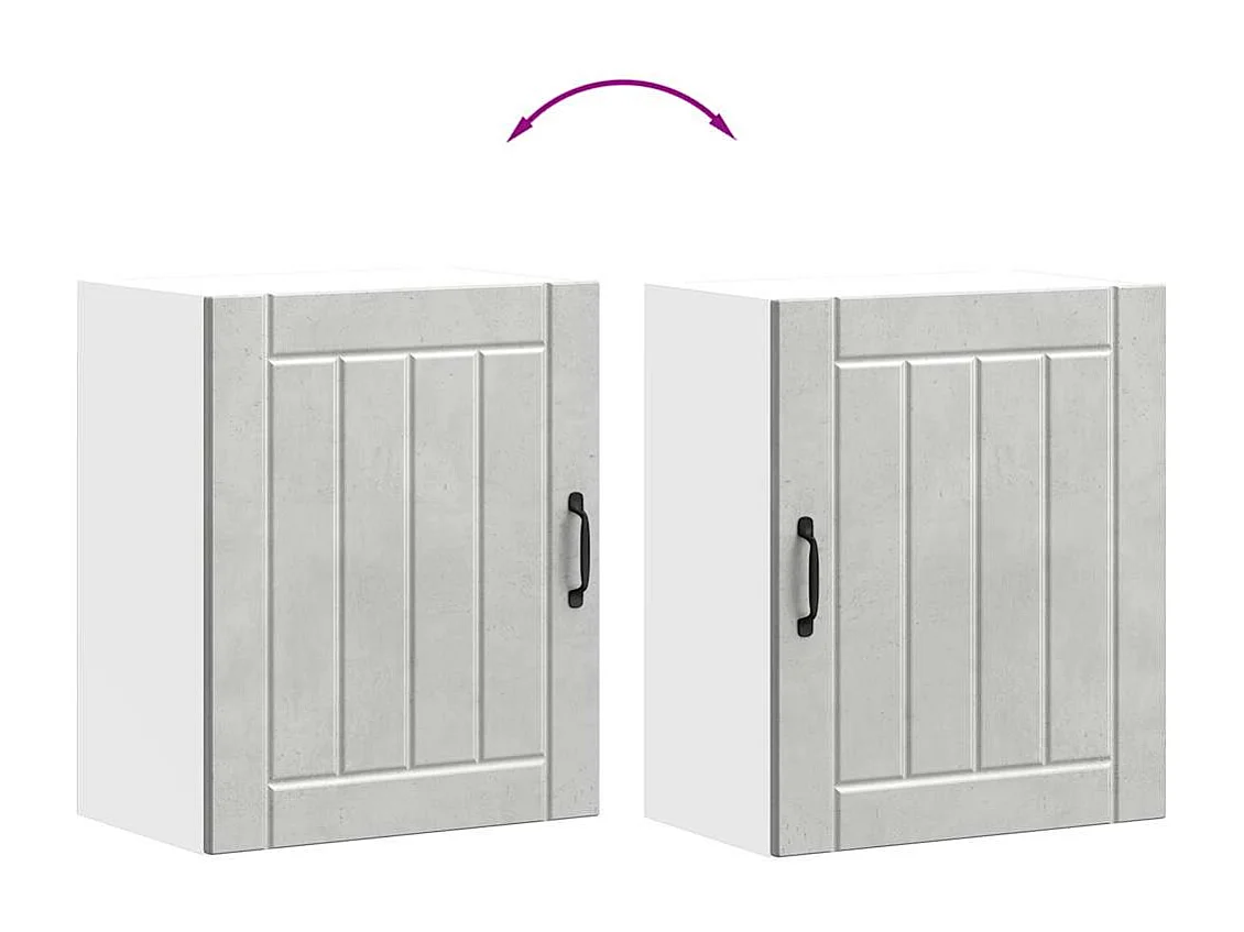 Armoire murale de cuisine Lucca gris béton bois ingénierie