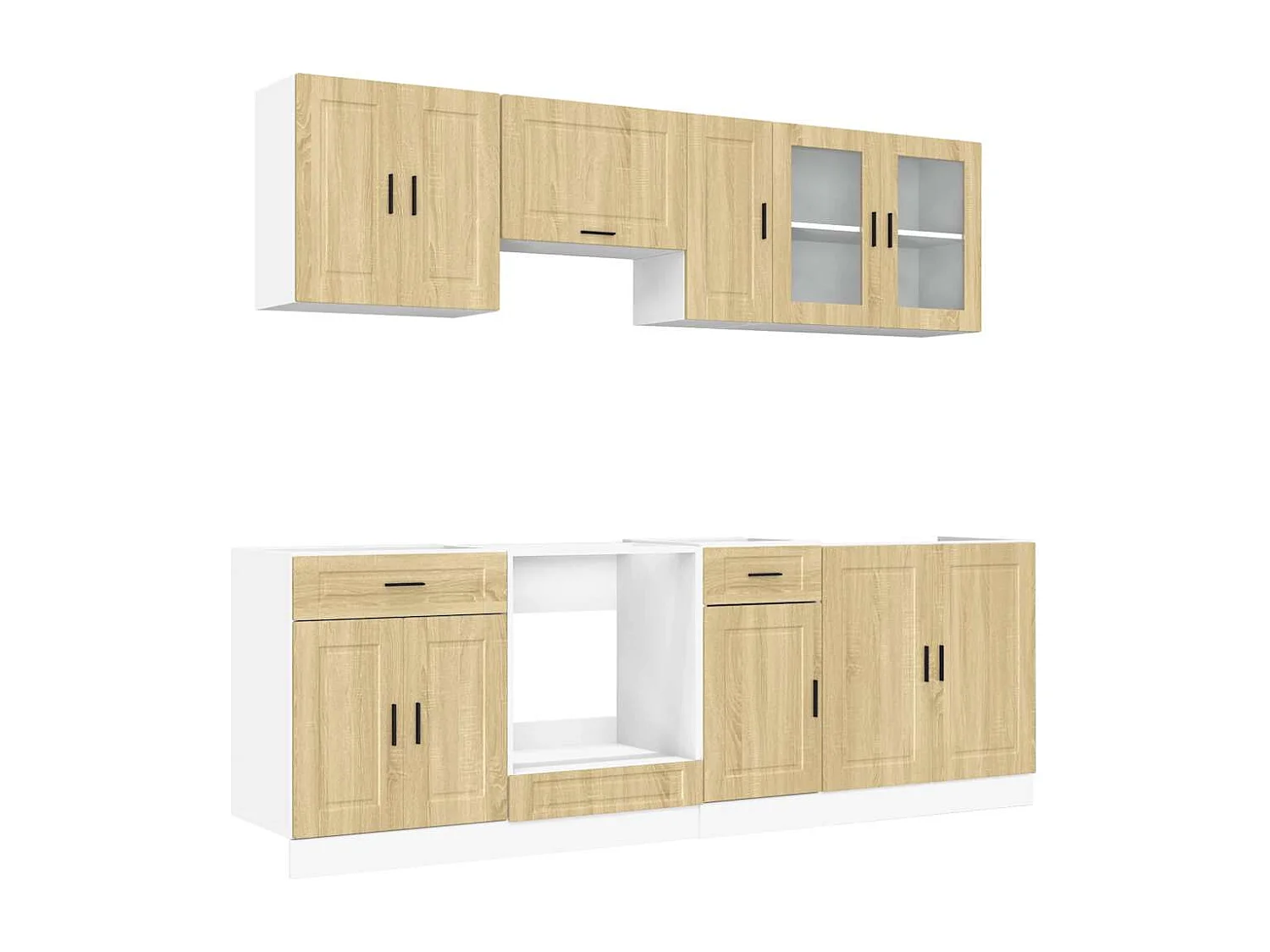 8 peças armário de cozinha conjunto Kalmar sonoma carvalho