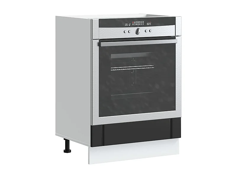 Armoire de four Lucca noir bois d'ingénierie