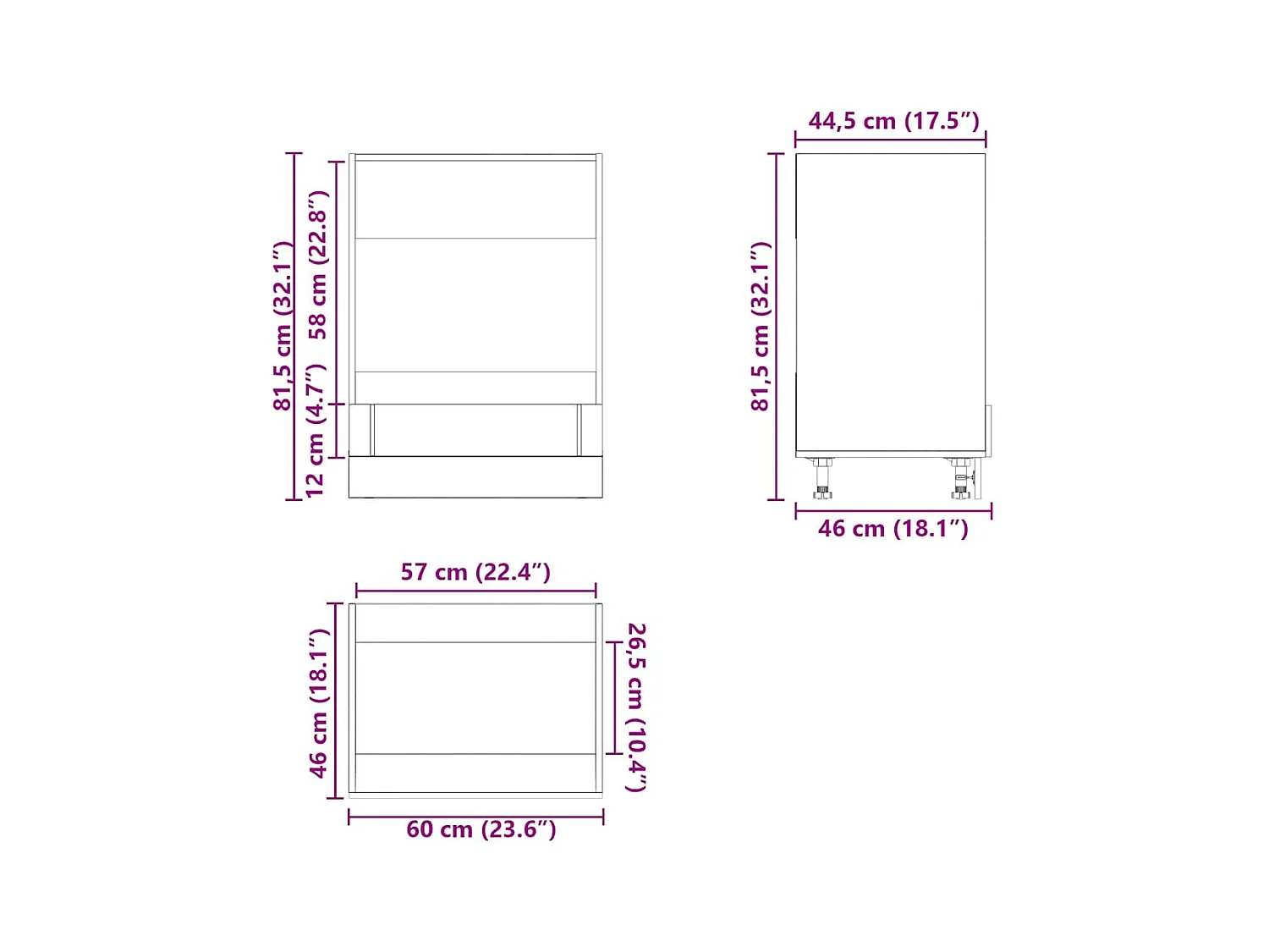 Armoire de four Lucca noir bois d'ingénierie