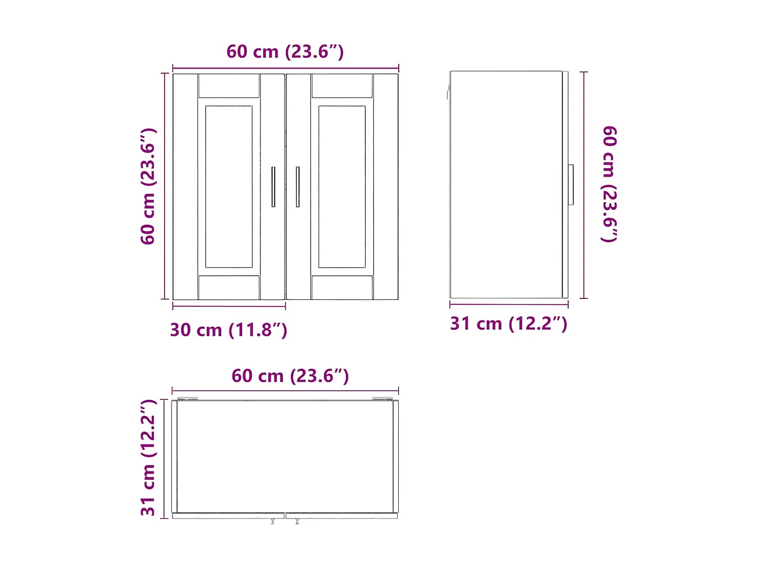 Pensile da Cucina Porto Grigio Cemento in Legno Multistrato