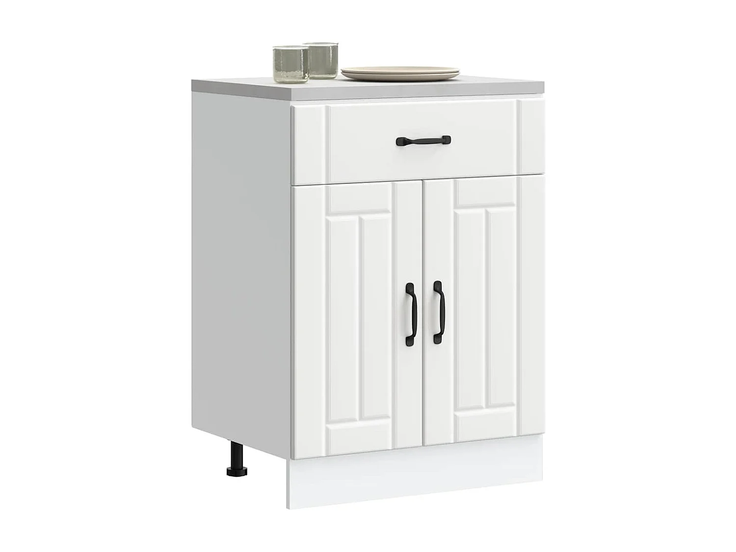 Armário de cozinha baixo Lucca derivados de madeira branco