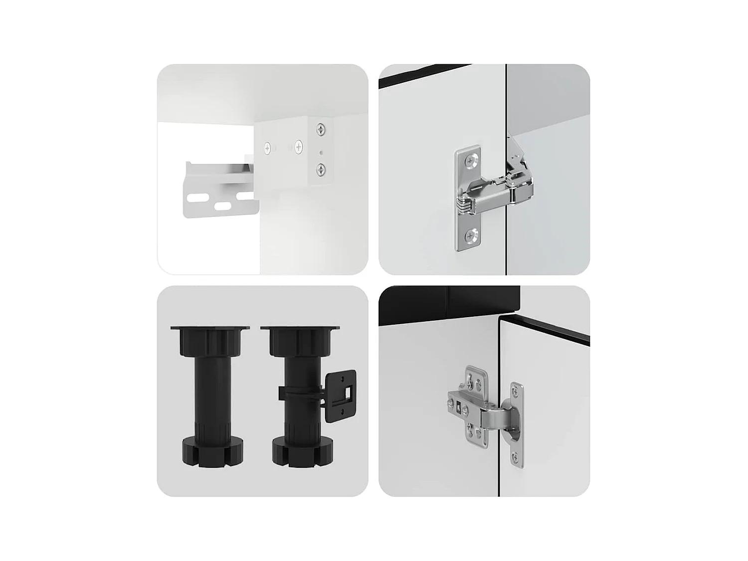 Ensemble de 4 meubles de cuisine "Porto" en bois d'ingénierie noir