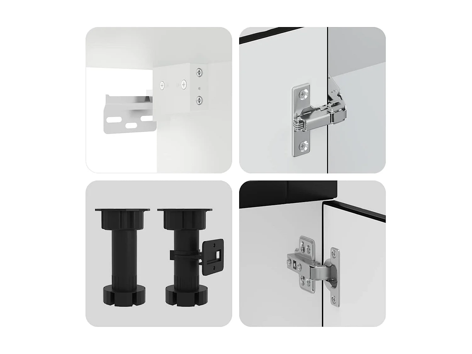 Ensemble de 4 meubles de cuisine "Porto" en bois d'ingénierie noir