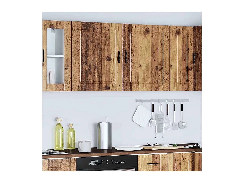 Küchen-Hängeschränke 2 Stk. Porto Altholz-Optik Holzwerkstoff