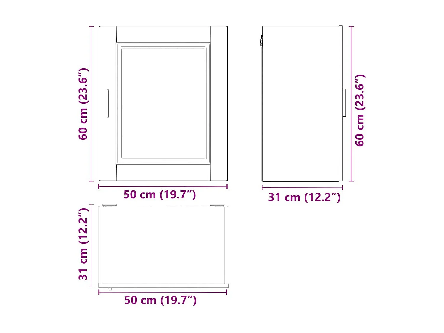 Armoires murales de cuisine 2 pcs Porto vieux bois