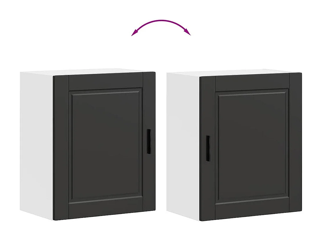 Armários parede cozinha 2 pcs Porto madeira engenheirada preto