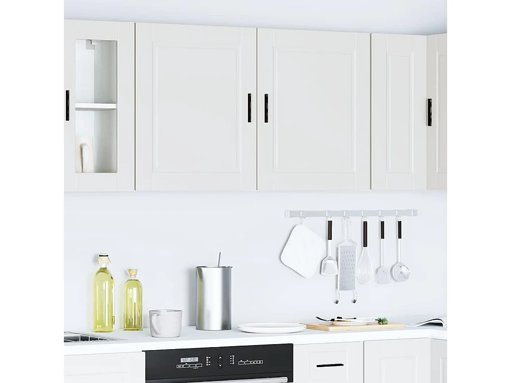 Armários parede cozinha 2 pcs Porto madeira engenheirada branca