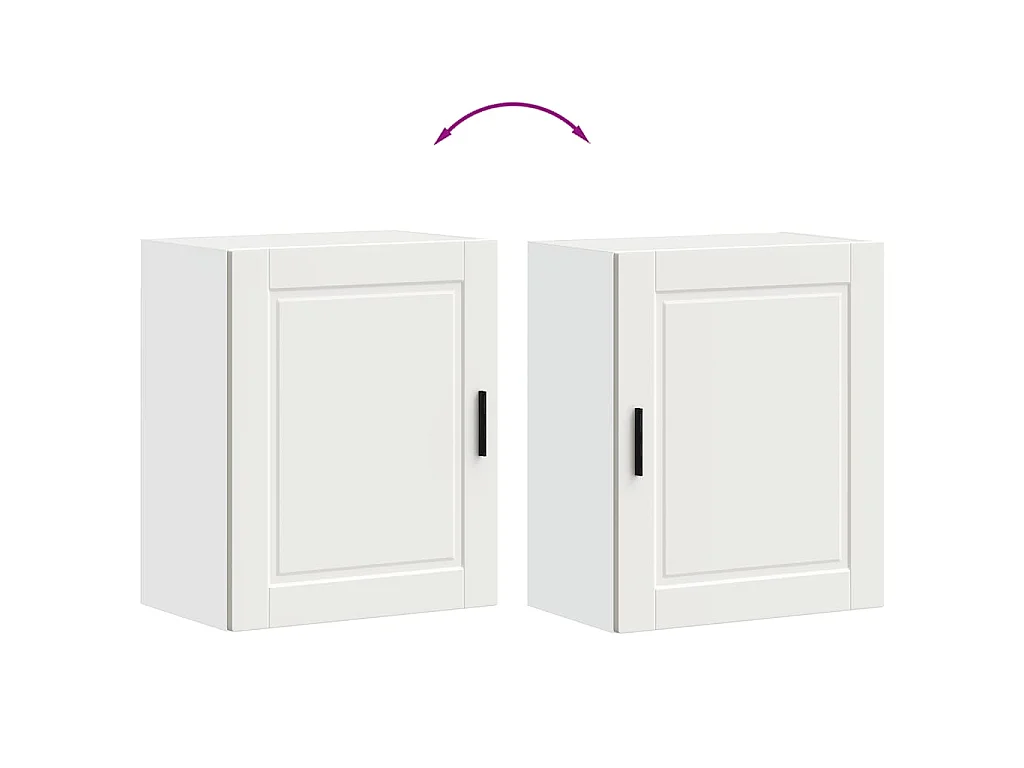 Armários parede cozinha 2 pcs Porto madeira engenheirada branca