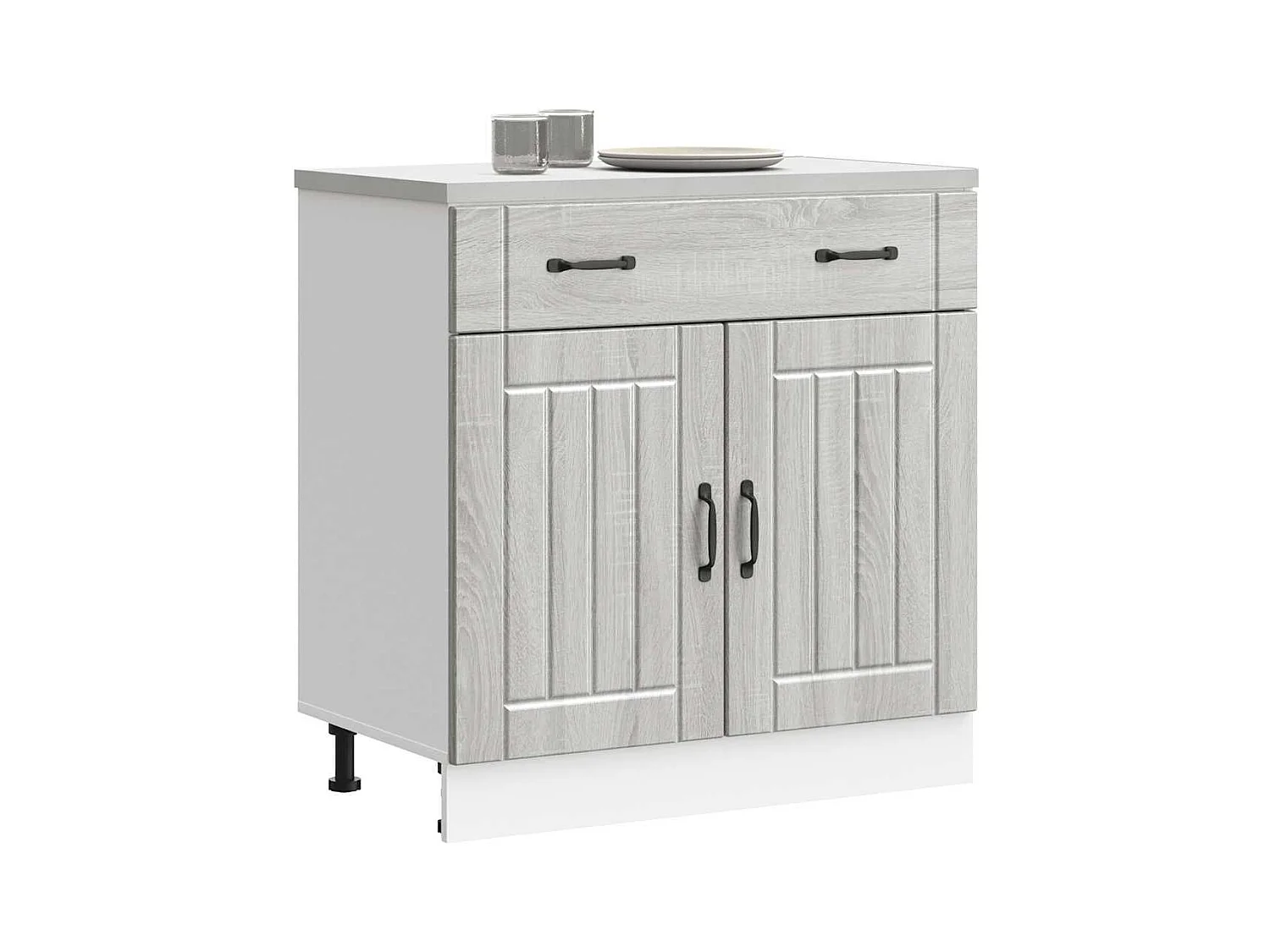 Armoire de cuisine Lucca sonoma gris bois ingénierie