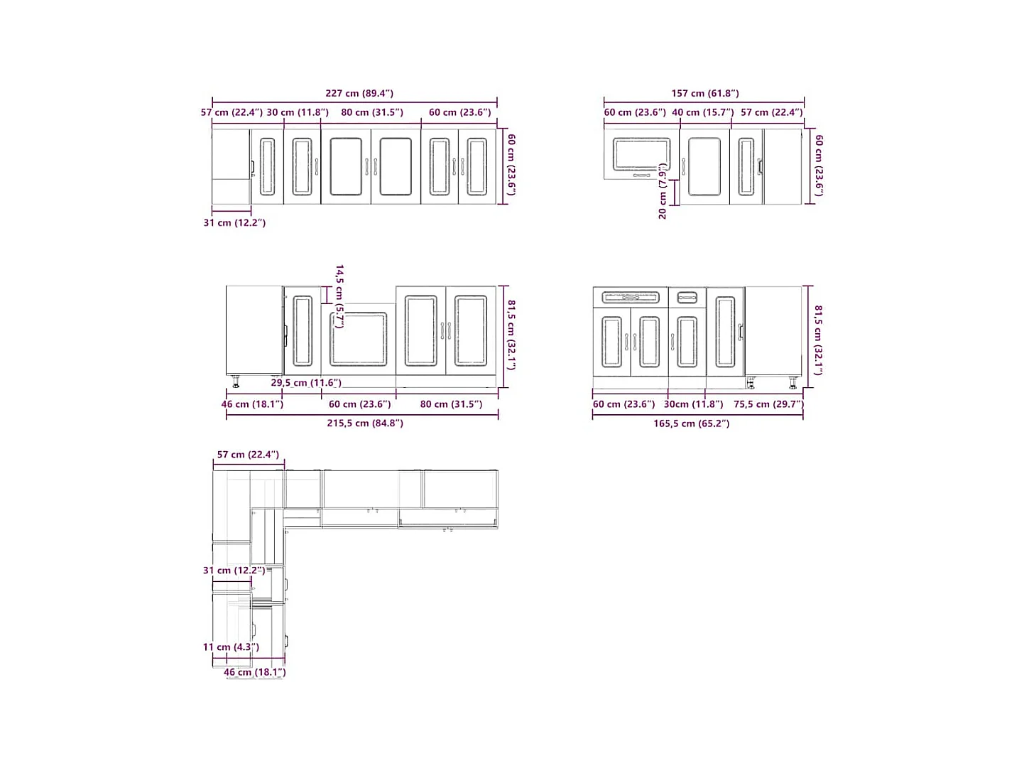 Ensemble d'armoires de cuisine 11 pcs Lucca bois d'ingénierie