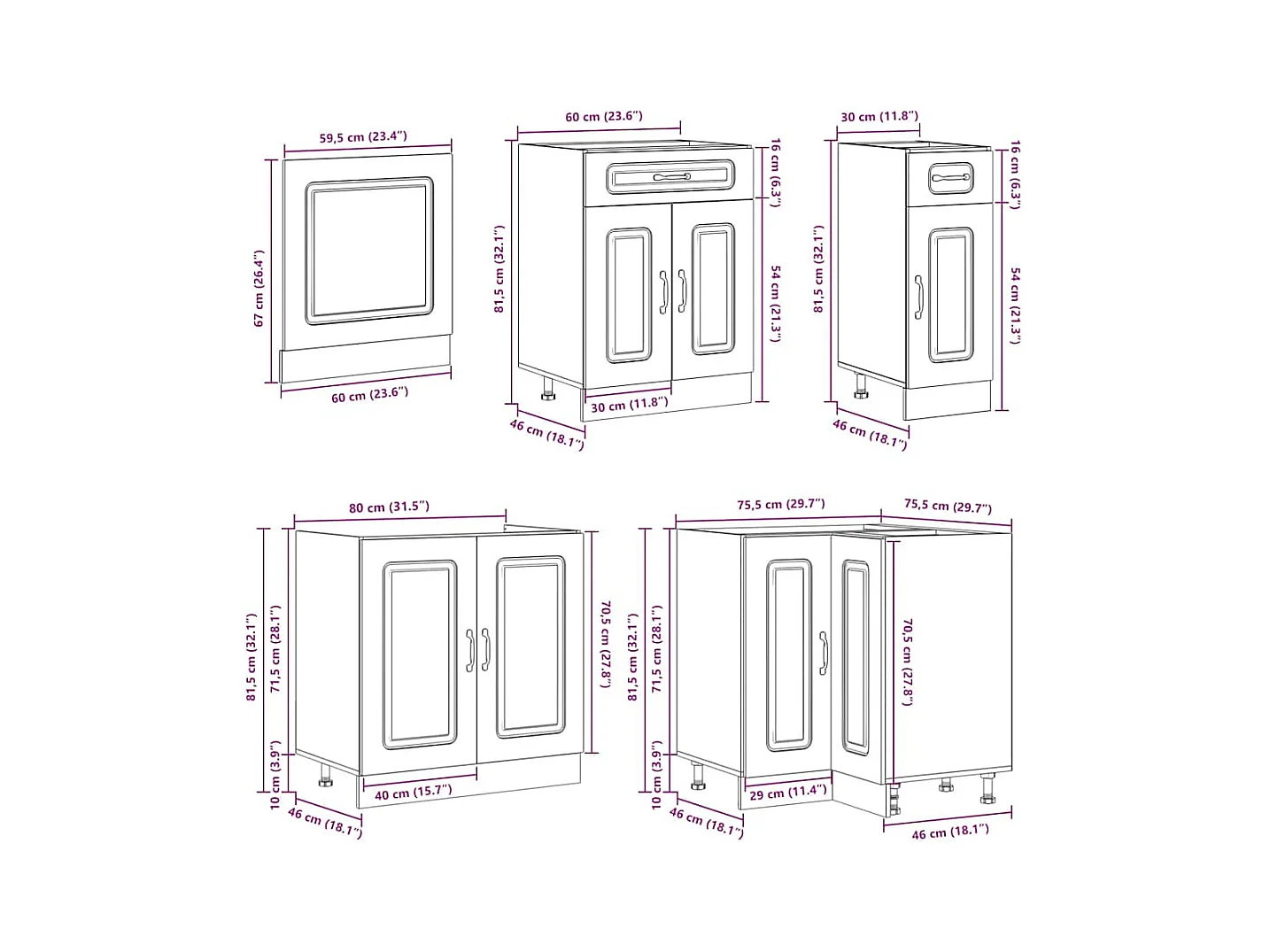 Ensemble d'armoires de cuisine 11 pcs Lucca bois d'ingénierie