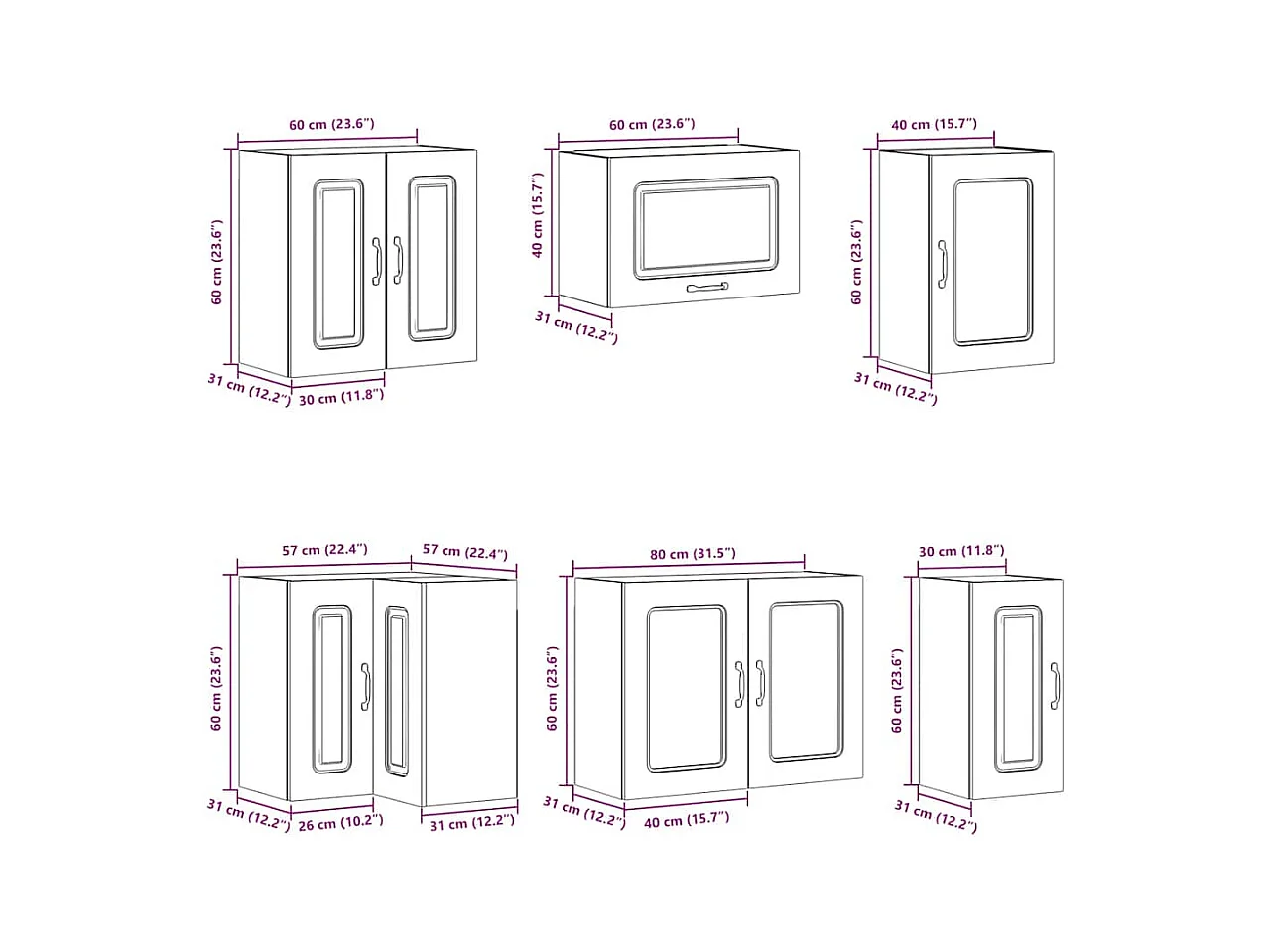 Ensemble d'armoires de cuisine 11 pcs Lucca bois d'ingénierie
