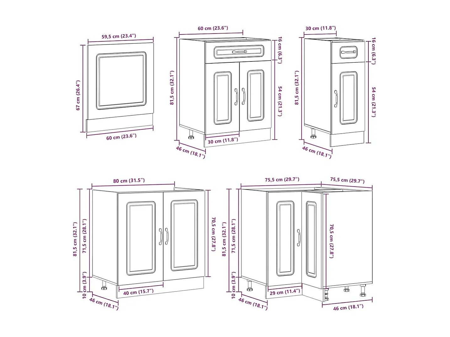 Ensemble d'armoires de cuisine 11 pcs Lucca bois d'ingénierie