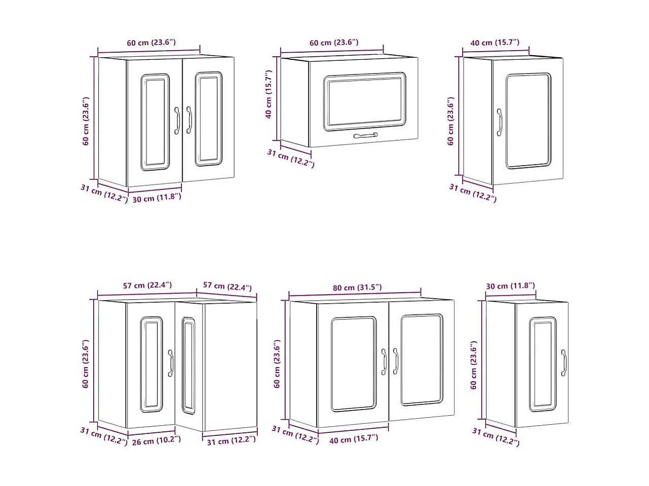 Ensemble d'armoires de cuisine 11 pcs Lucca bois d'ingénierie