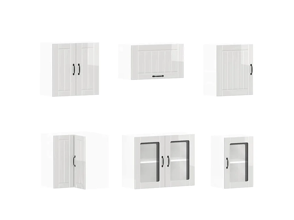 Set Mobili da Cucina 11 pz Lucca Bianchi Lucido in Truciolato