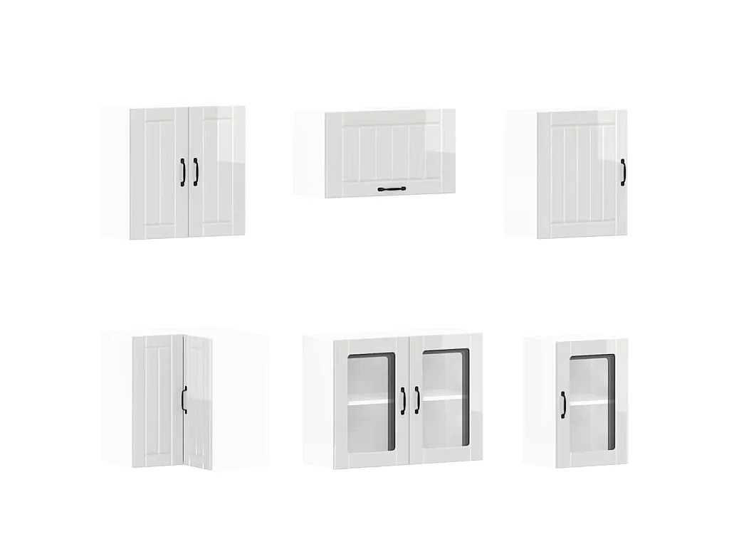 Set Mobili da Cucina 11 pz Lucca Bianchi Lucido in Truciolato