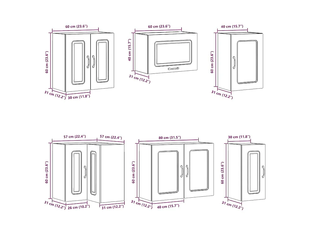 Ensemble d'armoires de cuisine 11 pcs Lucca bois d'ingénierie