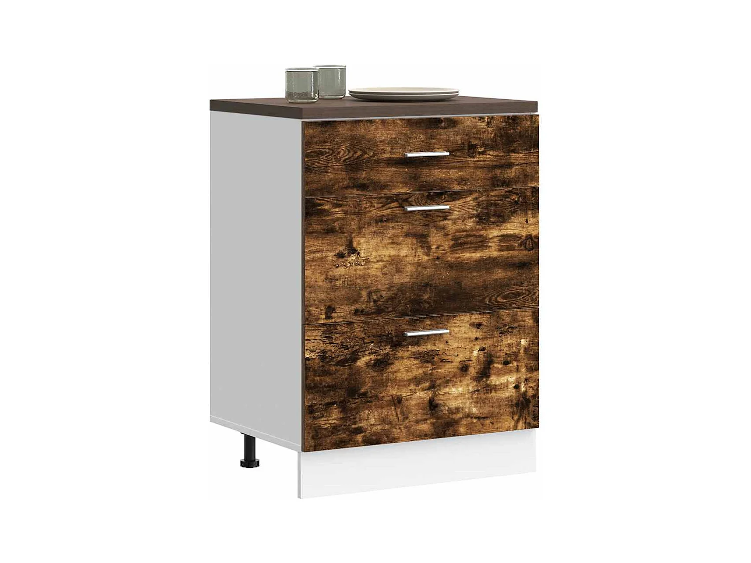 Armário de cozinha “Lyon” baixo madeira carvalho fumado