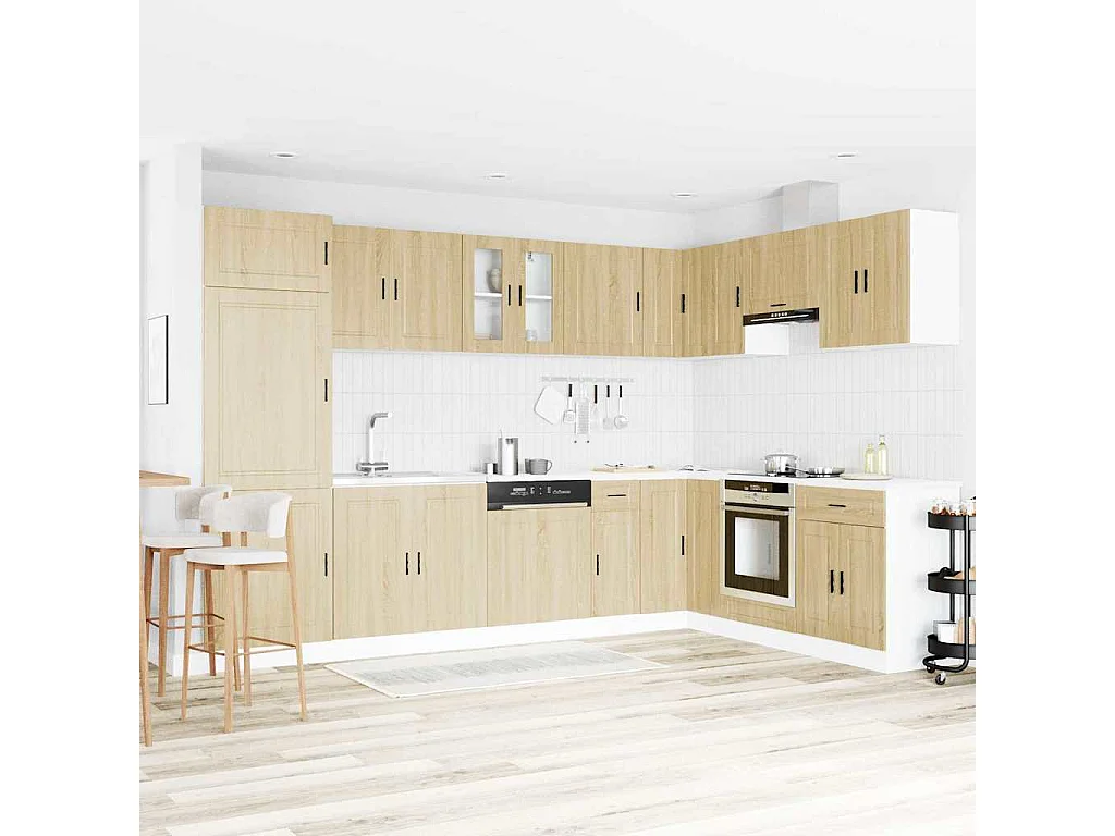 Wastafel onderkast 2 pcs Bruin 80 x 46 x 84.5 cm Bewerkt hout