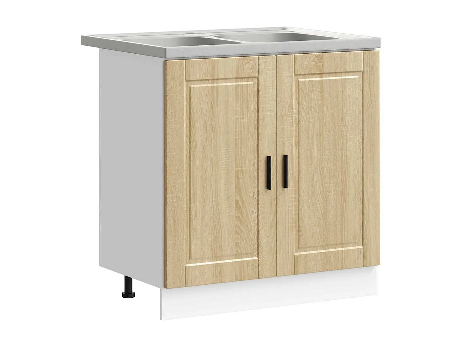 Wastafel onderkast 2 pcs Bruin 80 x 46 x 84.5 cm Bewerkt hout