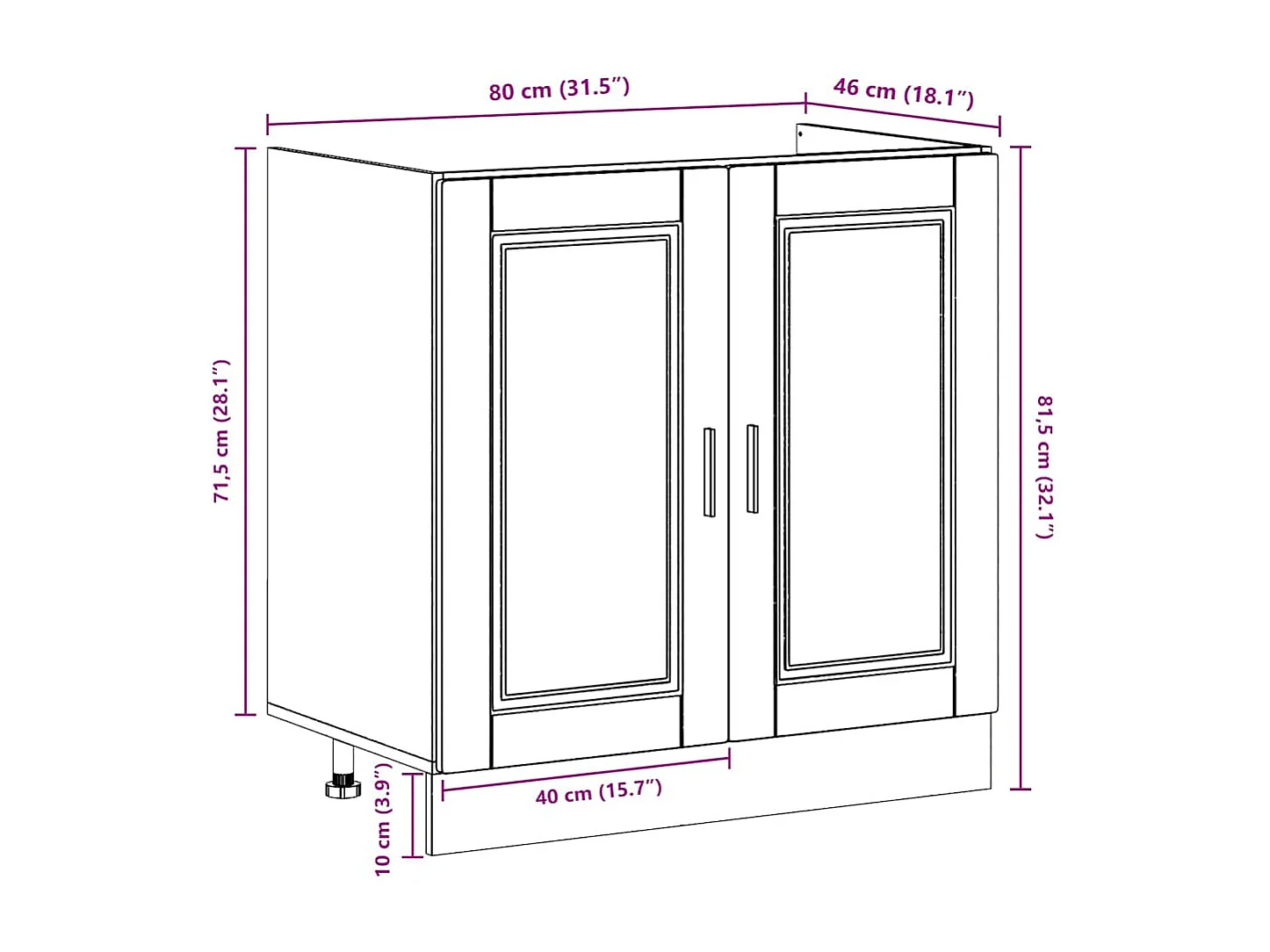 Wastafel onderkast 2 pcs Bruin 80 x 46 x 84.5 cm Bewerkt hout