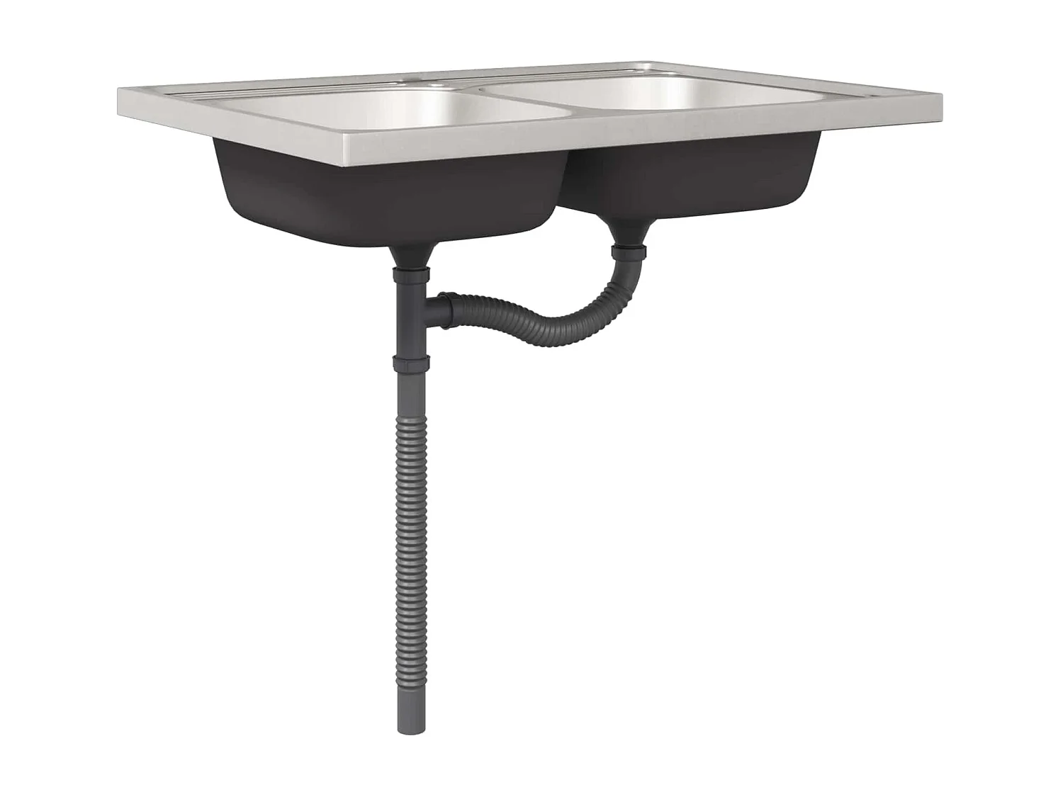 Meuble sous évier Porto 2 pcs Marron Bois d'ingénierie