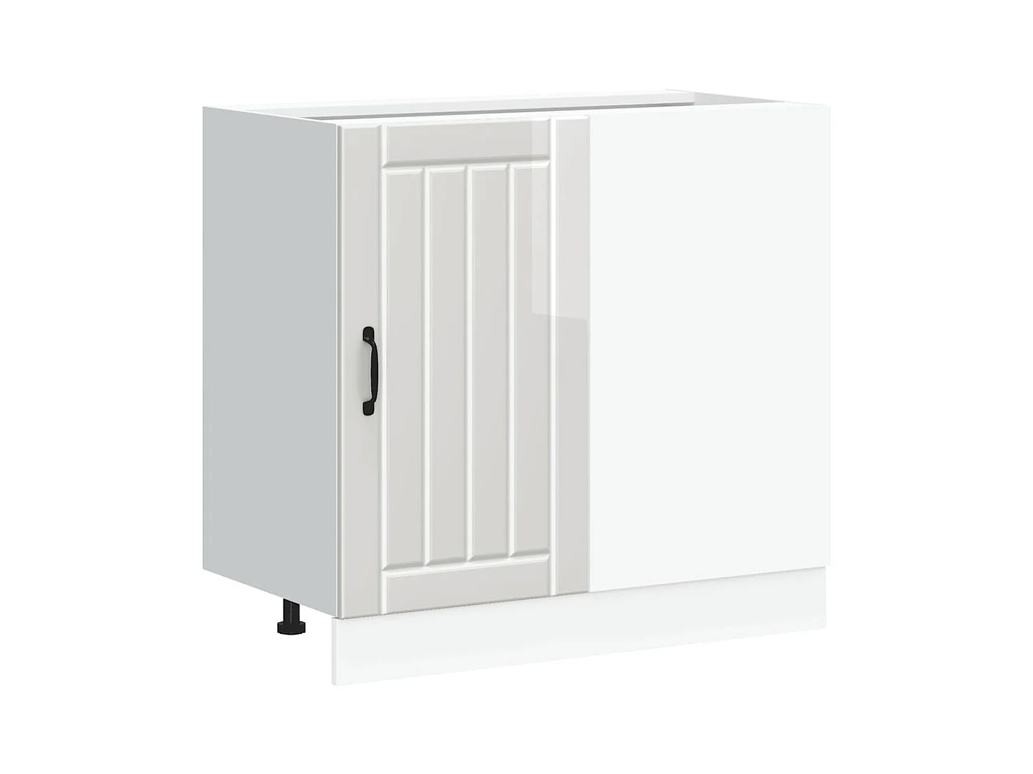 Meuble bas de cuisine « Lucca » Bois d'ingénierie blanc brillant