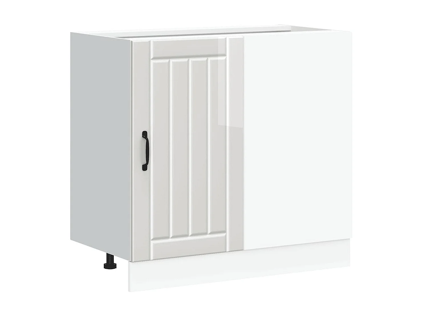 Meuble bas de cuisine « Lucca » Bois d'ingénierie blanc brillant