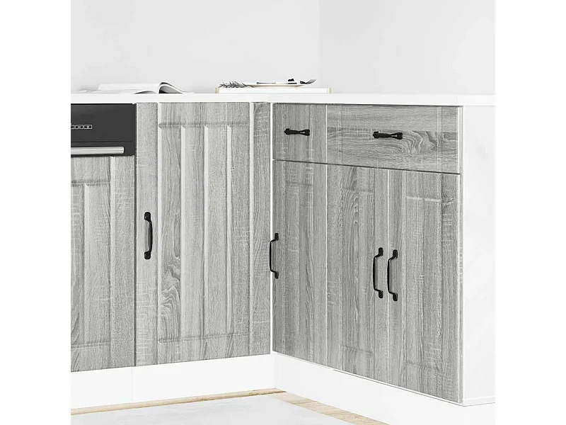 Meuble bas de cuisine Lucca sonoma gris bois d'ingénierie