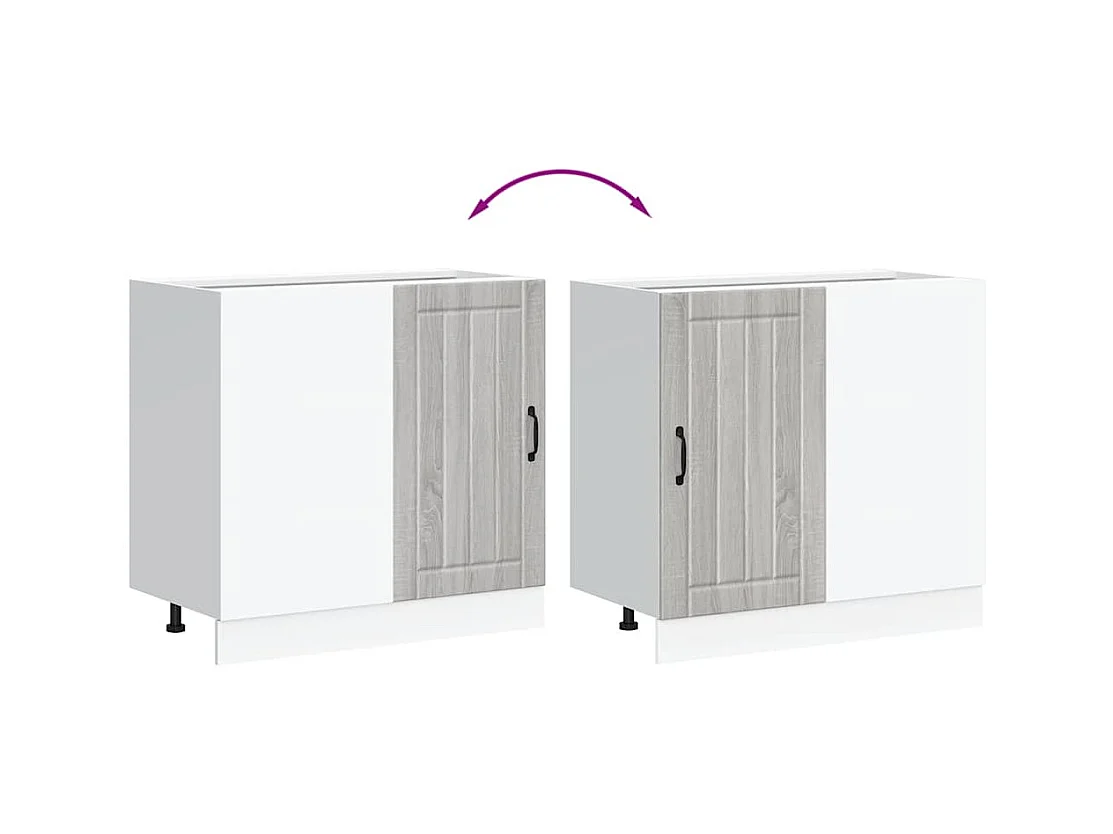 Meuble bas de cuisine Lucca sonoma gris bois d'ingénierie