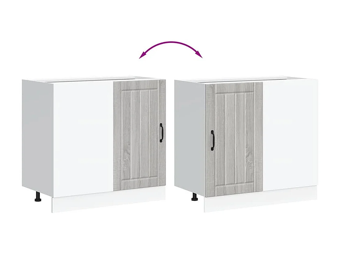 Meuble bas de cuisine Lucca sonoma gris bois d'ingénierie