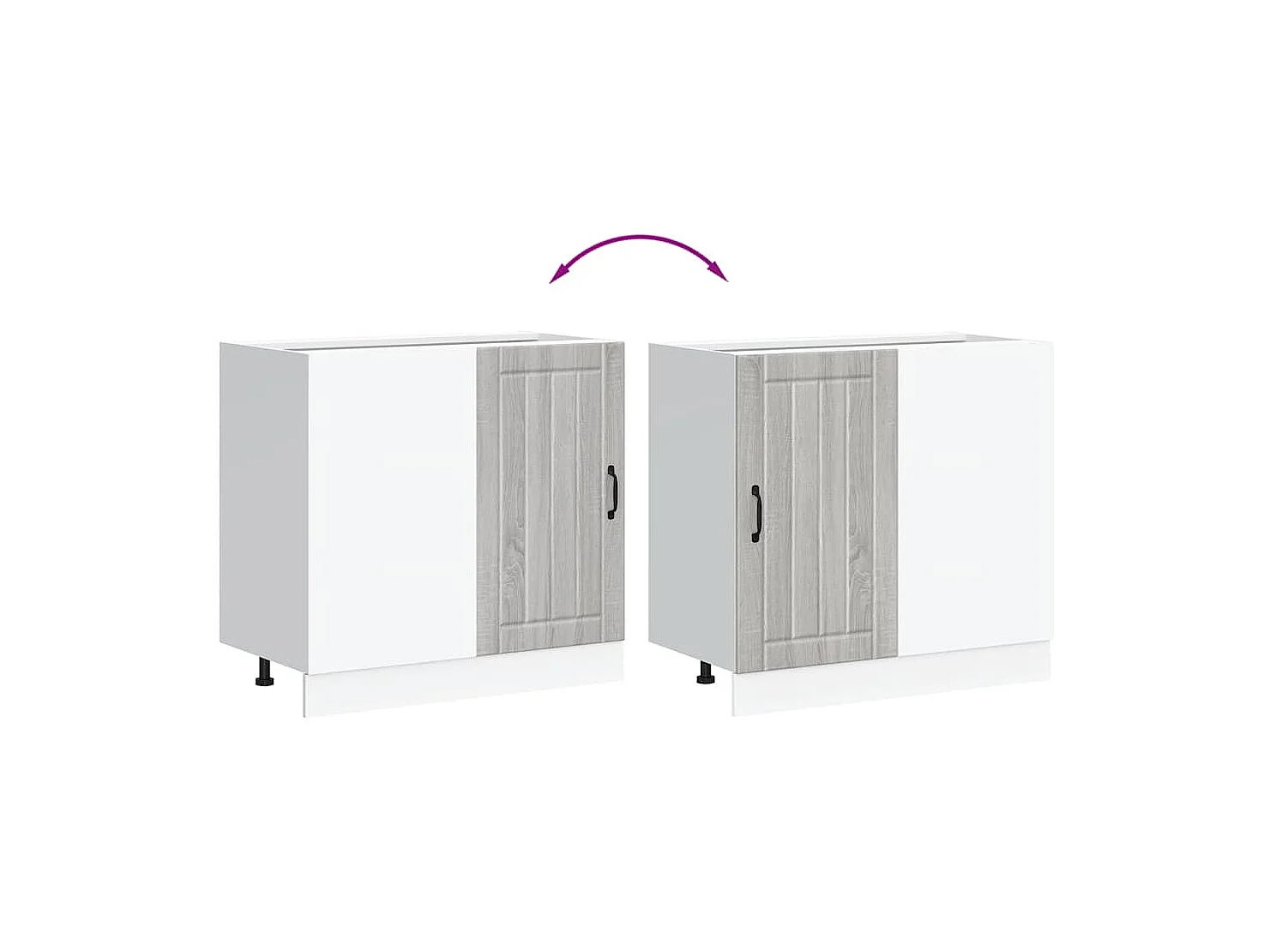 Meuble bas de cuisine Lucca sonoma gris bois d'ingénierie