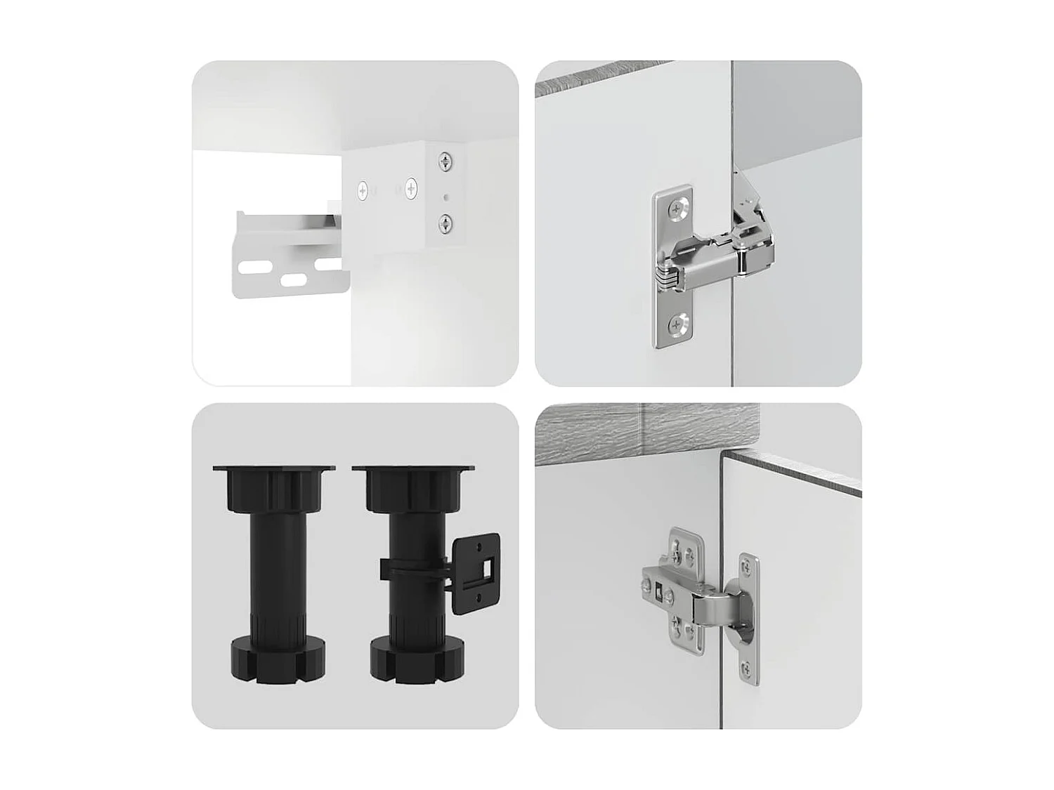 4 peças armário de cozinha conjunto Porto cinza sonoma