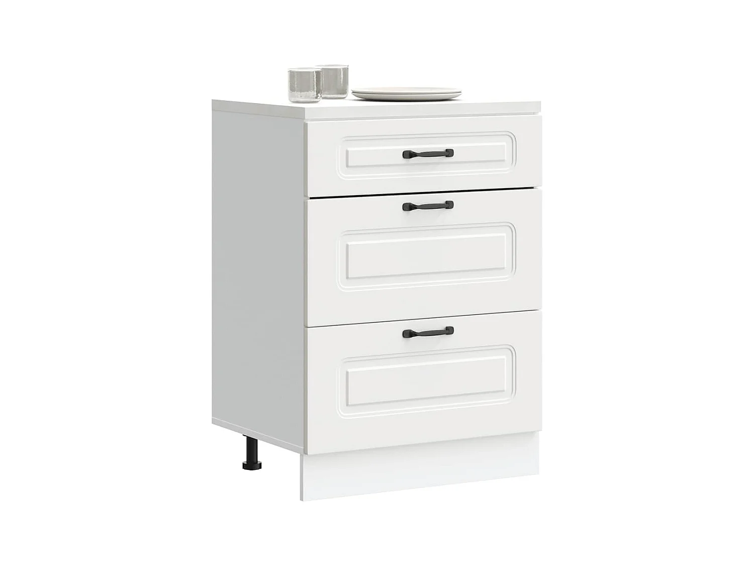 Armoire de cuisine Kalmar blanc bois d'ingénierie