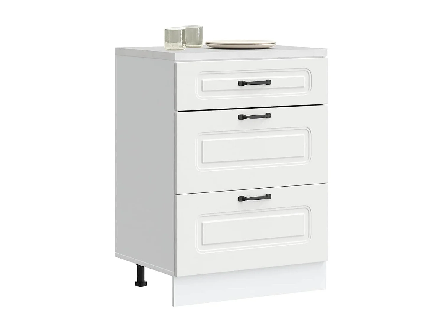 Armoire de cuisine Kalmar blanc bois d'ingénierie