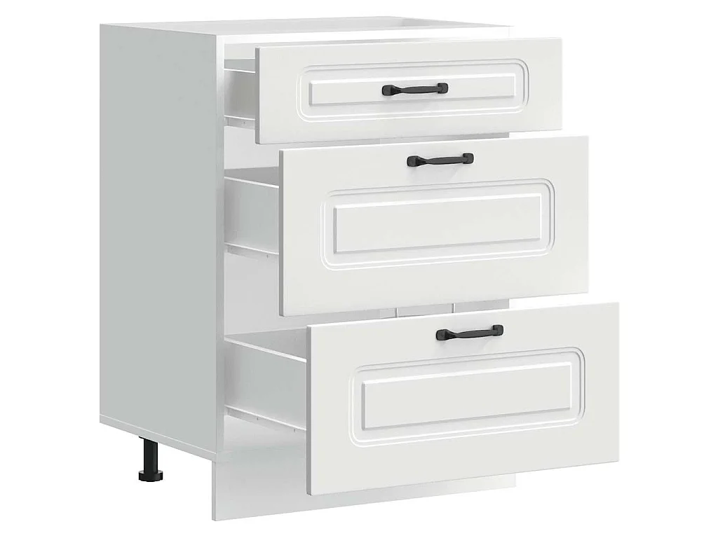 Armário de cozinha baixo Kalmar madeira artificial branca