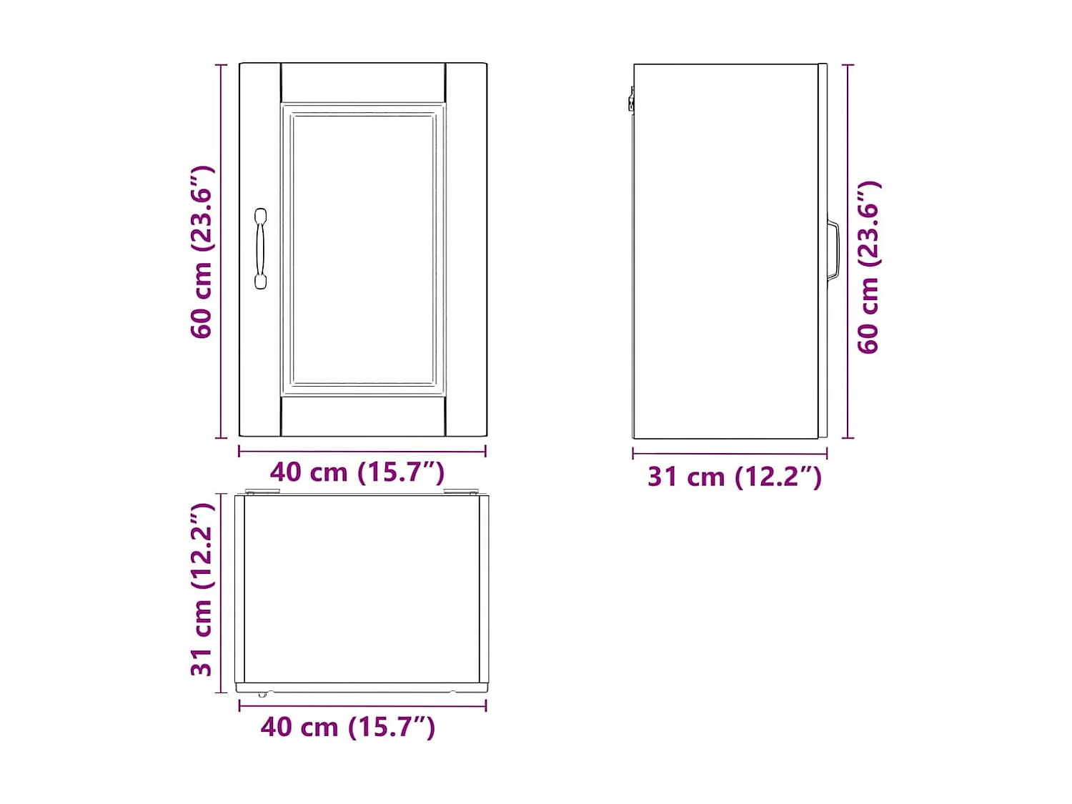 Armoire murale de cuisine Porto gris béton bois d'ingénierie