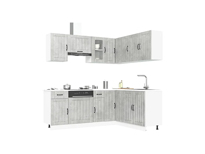 Ensemble d'armoires de cuisine 11 pcs Kalmar bois d'ingénierie