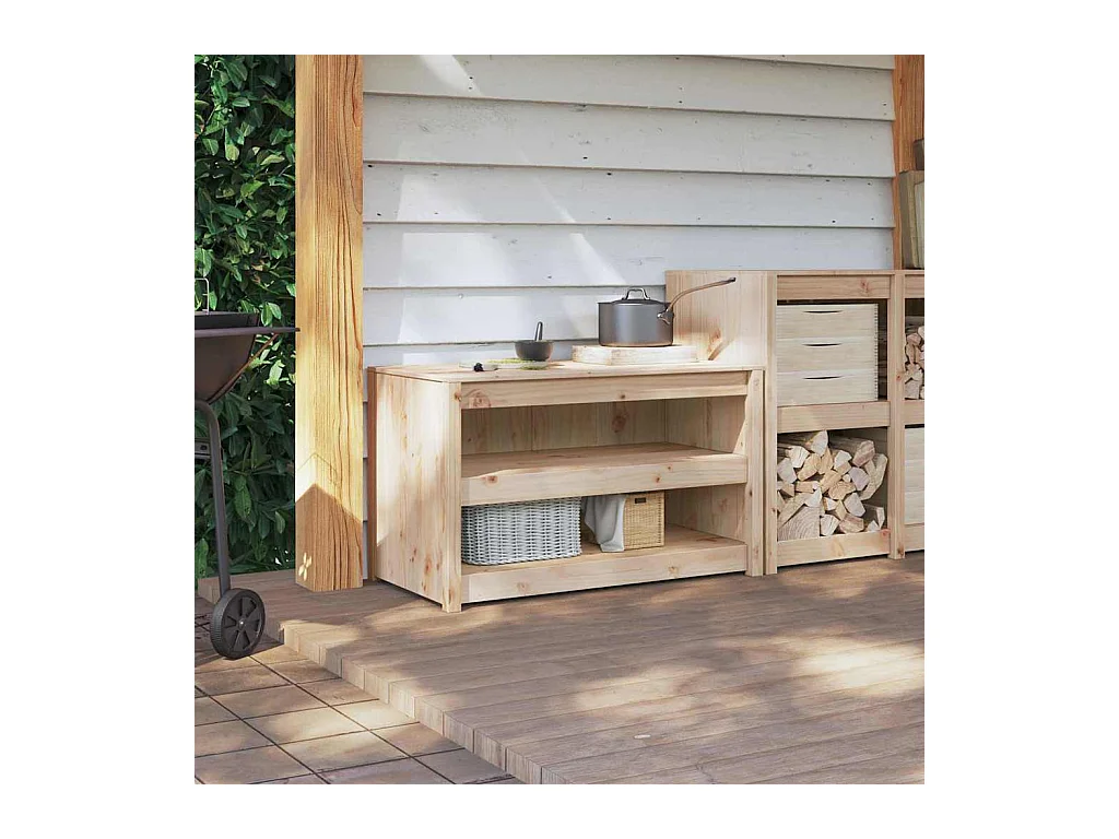 Armoire de cuisine Marron 106 x 55 x 64 cm Bois de pin massif